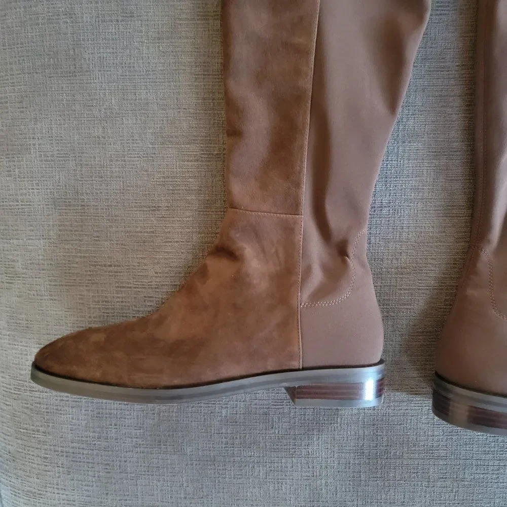 Stuart Weitzman Women's Keelan Suede And Neoprene Knee Boots Size 8.5 - Picture 12 of 16